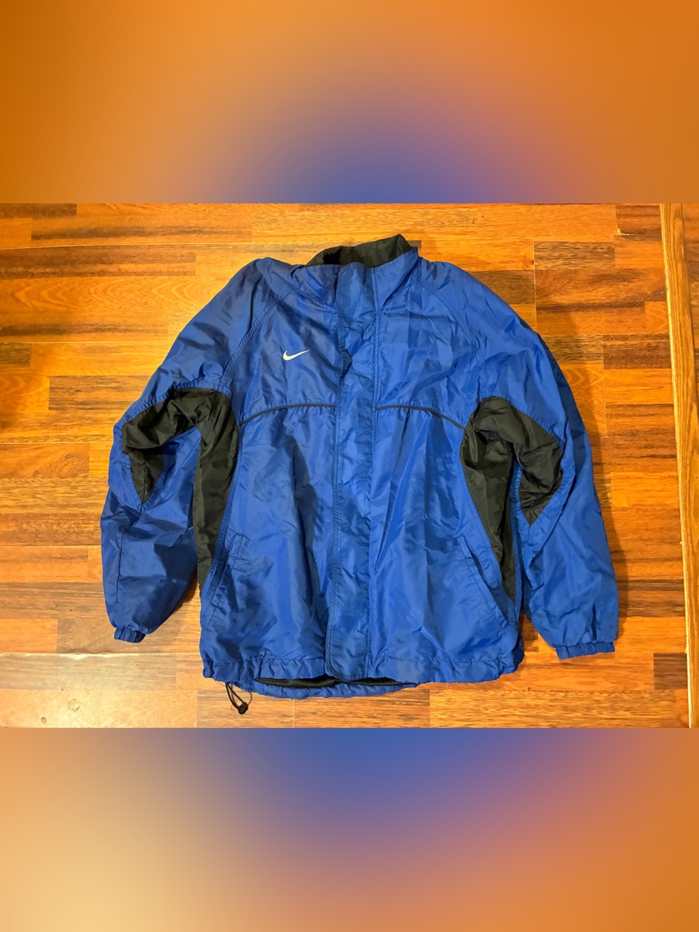 Nike Blue and Black Men's Windbreaker Jacket